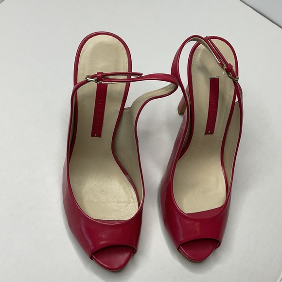 Zara Woman’s peep toe Red/pink heels. Size39 - Picture 2 of 8